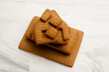 Parts for a gingerbread house. Preparing for the new year, christmas.
