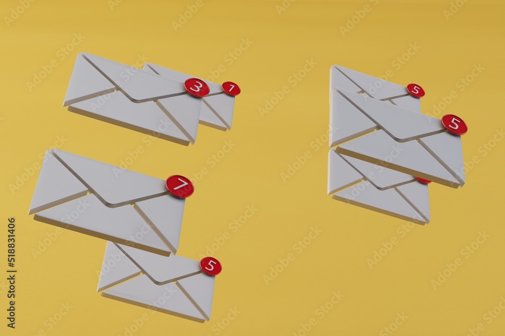 Poster email. modern technologies. checking for new messages in email. patterns of envelopes scattered on a
