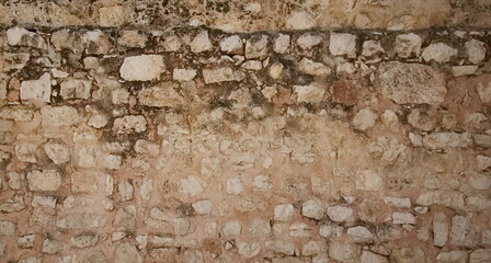 Abstract Close Up Ancient Old Brick Wall. Bric Texure. Sepia