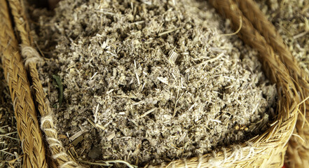 Medicinal herbs in a market