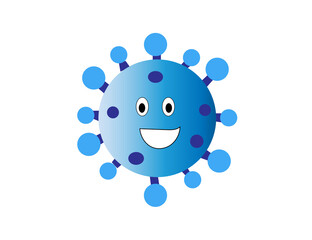 blue coronavirus covid-19 with a smile