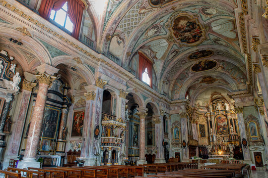 Clusone Italy 2022Basilica of Santa Maria Assunta and San Giovanni Battista in Clusone was built, according to tradition, on the ruins of an ancient Roman temple dedicated to the goddess Diana