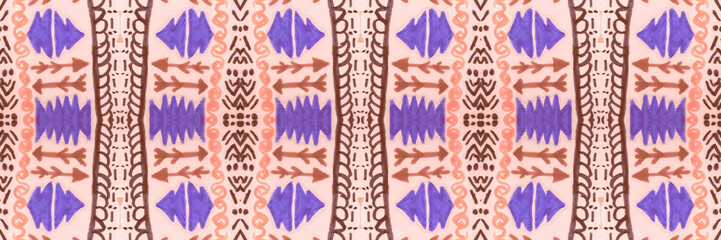 Navajo seamless pattern. Hand drawn ethnic background.