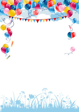 Summer background with balloons