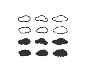 Cloud icon set. Sky symbol. Sign bubble vector.
