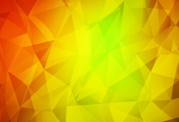 Dark Red, Yellow vector polygon abstract backdrop.