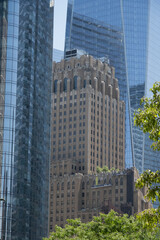 Fototapeta na wymiar Towering skyscrapers of Manhattan New York