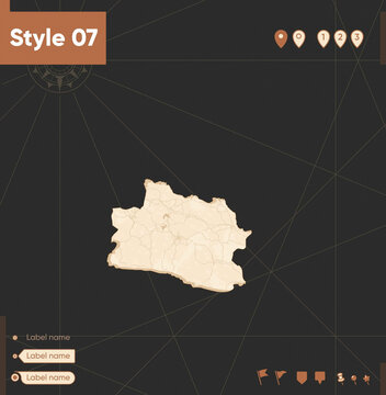 West Java, Indonesia - map in vintage style, retro style, sepia, vintage. Vector map.