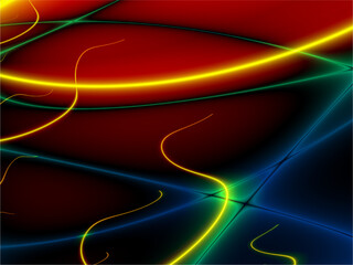 bright abstract pattern of bright and luminous lines, wallpaper, color graphics, design