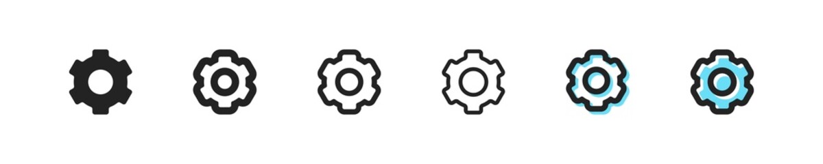 Black settings icon. Cogwheel symbol. Gear wheel vector linear icon for use in any purpose. EPS10
