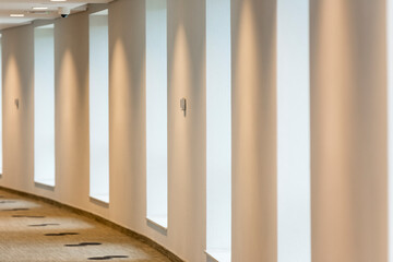 corridor in commercial building with slight blur. ideal for portrait background. Selective focus