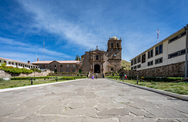 Churches and villages of puno, peru