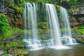 Fototapeta na wymiar Sgwd yr Eira waterfall in Wales, UK.