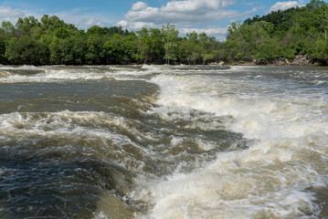 Fototapeta premium Fox River Rapids After A Big Rain