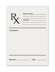 Rx medical prescription empty blank. Rx recipe form modern flat design. Health care. Medical insurance. Vector illustration 10 eps © Chikichirony