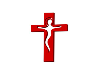 Obraz premium Jesus Christ on cross logo design symbol