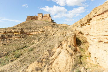 Fototapeta na wymiar The castle of the knights Templar of Monzón, Cinca Medio, province of Huesca, Aragon, Spain