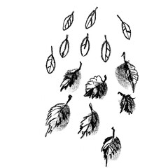 Abstract drawing with black wax crayons. Graphic chaotic strokes. Background or texture for the mask template. Tree leaves