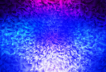 Dark Pink, Blue vector polygon abstract background.