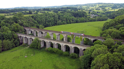Aerial view of Chirk aqueduct, Wales - obrazy, fototapety, plakaty