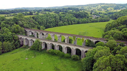 Fototapeta na wymiar Aerial view of Chirk aqueduct, Wales