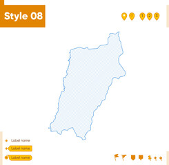 Obraz premium Atacama, Chile - grid map isolated on white background. Outline map. Simple line, vector map.