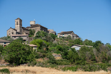 Fototapeta premium view from a village built atop a limestone outcrop 