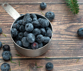 blueberries in a bowl on table, fresh picked