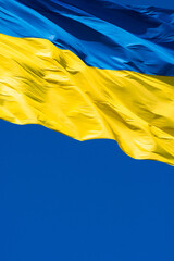 Ukrainian flag country symbol. Ukraine background, waving, national, patriotic, striped, patriotism, blue, abstract, freedom, texture, object, country, celebrate, nation, patriot.
