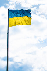Ukrainian flag country symbol. Ukraine background, waving, national, patriotic, striped, patriotism, blue, abstract, freedom, texture, object, country, celebrate, nation, patriot.