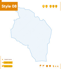 Obraz premium Govi Altai, Mongolia - grid map isolated on white background. Outline map. Simple line, vector map.