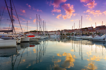 Obraz premium morning view of Marina in Mali Losinj, Croatia.