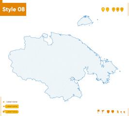 Fototapeta premium Chukotka Autonomous Area, Russia - grid map isolated on white background. Outline map. Simple line, vector map.