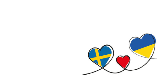 Drei Herzen in Rot, Schweden und Ukraine