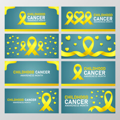 Childhood cancer awareness month background and banner