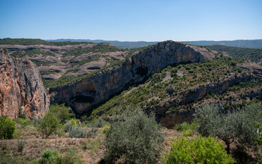 Fototapeta na wymiar a limestone outcrop of the Eocene age, Alquezar, Huesca Spaine