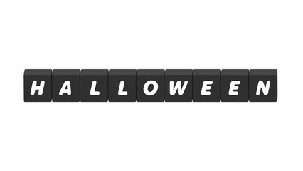 HALLOWEENの文字が入った黒いブロックのイラスト - ハロウィンのイメージ素材
