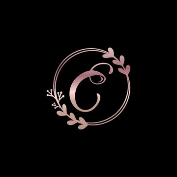 c logo design beauty flower logo