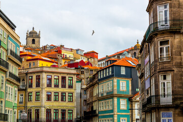 Old town buildings in Vitoria district in Porto city, Portugal