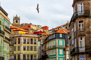 Obraz premium Old town buildings in Vitoria district in Porto city, Portugal