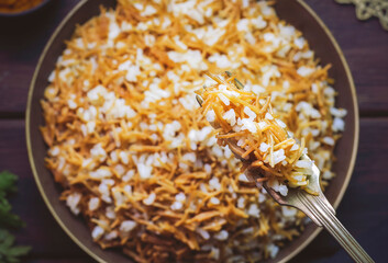 Arabic cuisine; Egyptian oriental dish 
