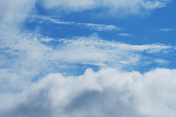 Beautiful storm clouds in the blue sky, harbingers of rain.