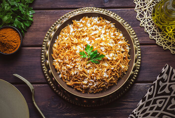 Arabic cuisine; Egyptian oriental dish 