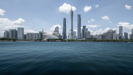 Urban skyline of Zhujiang New Town Financial District, Guangzhou, China