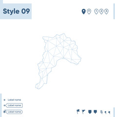 Valparaiso, Chile - white low poly map, polygonal map. Outline map. Vector illustration.