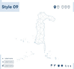 South Sulawesi, Indonesia - white low poly map, polygonal map. Outline map. Vector illustration.