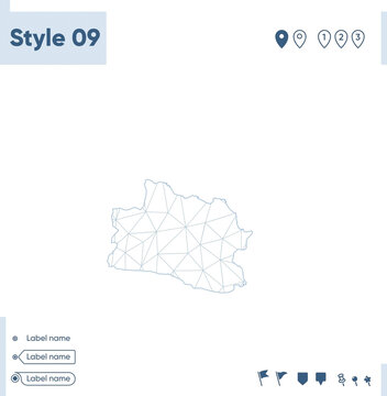 West Java, Indonesia - white low poly map, polygonal map. Outline map. Vector illustration.