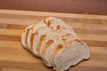 bread on a wooden board