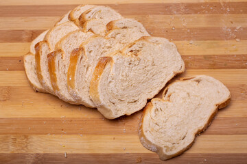 bread on a wooden board