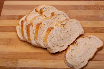 bread on a wooden board